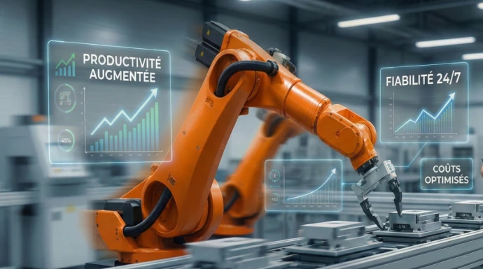 Bras robotique industriel illustrant l augmentation de productivité - ZeliRobotics